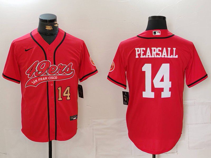 Men San Francisco 49ers 14 Pearsall Red Joint Name 2024 Nike Limited NFL Jersey style 2